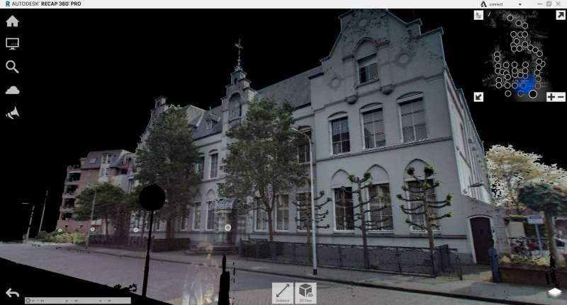panoramafoto van pointcloud uit 3d scanner